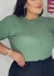 T-Shirt Manga Curta Plus Size Verde Oliva - comprar online