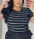 T-Shirt Manga Curta Plus Size Preta Listrada - comprar online