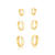 Trio de Argolas Lisas Click no Ouro - comprar online