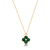 Colar Trevo Verde em Ouro - comprar online