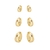 Trio de Argolas Lisas Click no Ouro - comprar online