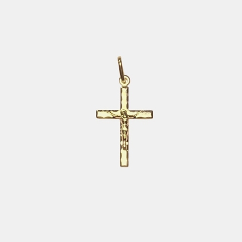 Pingente Crucifixo Trabalhado Banhado em Ouro