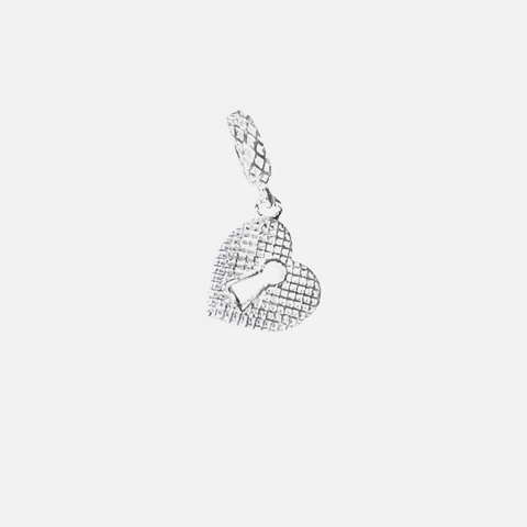 Berloque Coração Cadeado Prata 925