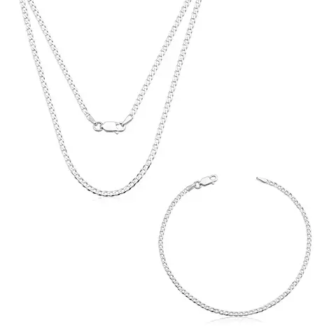 Kit Corrente e Pulseira Grumet 2mm de Prata 925 - comprar online