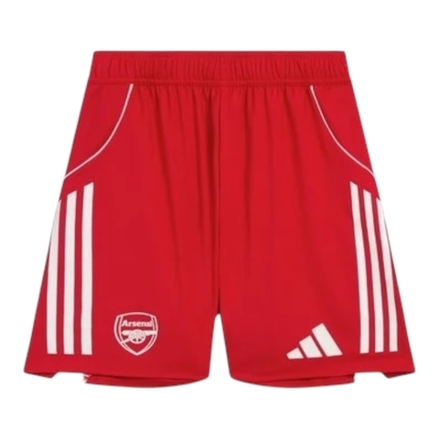 Short Arsenal 25/26 - Masculino Adidas - Vermelho com detalhes em branco