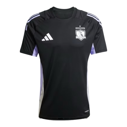 Camisa Colo Colo do Chile Treino 25/26 - Torcedor Adidas Masculina - Preta com detalhes em roxo e branco