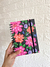 Caderno Espiral / Floral Exuberante fundo Preto