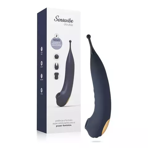 Vibrador e Estimulador Sugador Recarregável Sensevibe Double