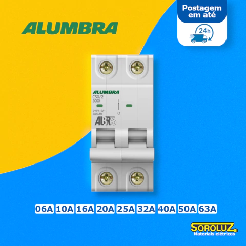 Disjuntor Bipolar Alumbra ALBR3 06A a 63A - loja online
