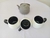 Tazas finas blancas y negras para té café