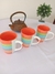 Taza jarro colores a la hora del té, café o chocolate