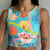Cropped em malha estampado - comprar online
