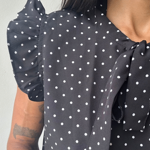 Camisa manga curta de poá