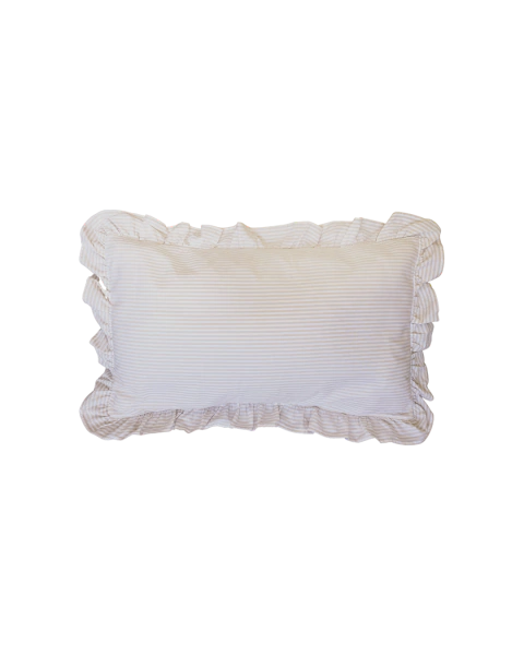 Capa de Almofada Babados Listras Bege - comprar online