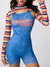 Scary Nightmare Killer Doll Cosplay Costume Set para Mulheres, Trajes de Hallowe