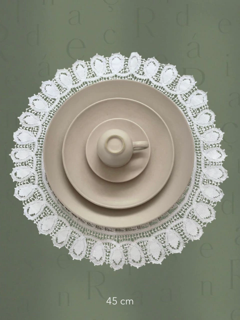 Pano Redondo em Renda Renascença – 45 cm - comprar online