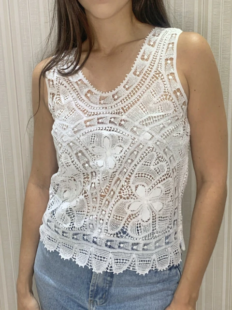 Blusa Renda Renascença Branca