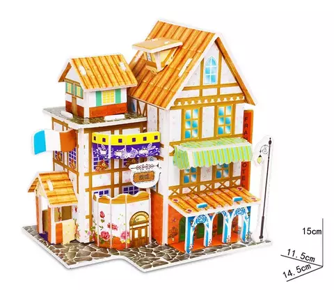 Quebra-cabeça dos desenhos animados casa castelo de construção.