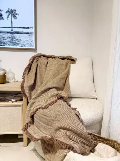 Manta Espigas Tostado-Beige