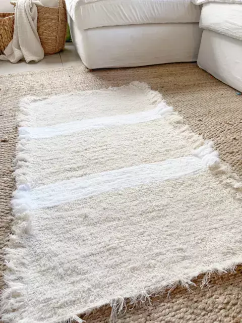 Alfombra Cuyo | 60x110cm | Rayas Blancas