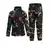 Uniforme de treinamento tático militar para crianças, composto por jaqueta e calças com estampa camuflada.