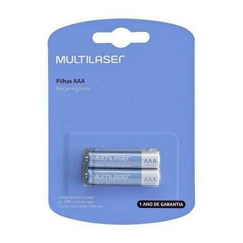 PILAS MULTILASER AAA RECARGABLE BLISTER X2 1000MA