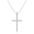 Colar Feminino Cruz Zircônias Moderno Ródio