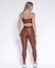 Conjunto Calça Básica Cós Franzido Compressão Coffee + Top Marta - ARMY FITNESS