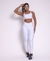 Conjunto Calça Legging Básica New Onça Fit Branco + Top Lu - comprar online