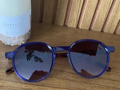 Óculos de Sol Masculino Redondo Azul Brilho - loja online