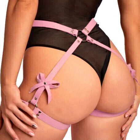 Arnés Ajustable con Moños Rosa Sado