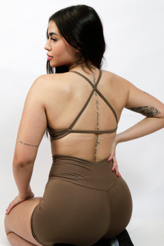 Conjunto Short Marrom Capuccino Meril+ Top Madu - comprar online