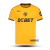 camisa-wolverhampton-wolves-titular-casa-número-i-1-um-2024-25-24-25-sudu-home-kit-ambar-amarelo-amarela-classico-textura-hexagonal-escudo-centralizado-gola-preta-premier-league-importti-mantos-1