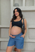 Shorts Paula Jeans lastex com bolso - Gestante & Cia