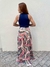 Saia Longa Tule Estampado com Babados e Fenda - Rita
