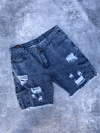 BERMUDA JEANS CARGO AZUL ROTURA