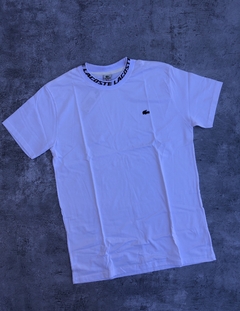 REMERA LACOSTE TEGIDO BLANCA