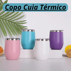 Copo Cuia Térmico 350ml Inox Parede Dupla Colorido