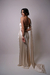 Vestido longo cetim perolado