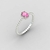 Anel Ayla Oval em Prata 925 com Zircônia cor Turmalina Rosa - comprar online