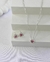 Conjunto de Prata Coração Cravejado Vermelho Rubi