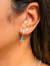 Brinco de Prata Argola Cravejada Com Zircônia Oval Turmalina - comprar online