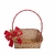Cesta Quadrada Decorada Para Presente com Laço Vermelho 24x15x12cm