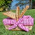 Cesta Piquenique de Vime Mini com Forro Xadrez Rosa 25x17x11cm - loja online