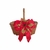 Cesta Decorada Para Presente Com Laço Vermelho 28x21x12cm
