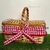 Cesta Piquenique de Vime Mini com Forro Xadrez 25x17x11cm