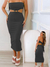 Vestido midi feminino canelado com bojo
