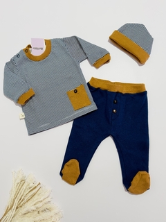 Set marinero azul y camel