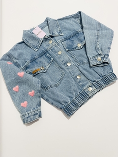 Campera Jean Bomber corazones - Mini Feliche
