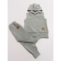 Conjunto osito gris